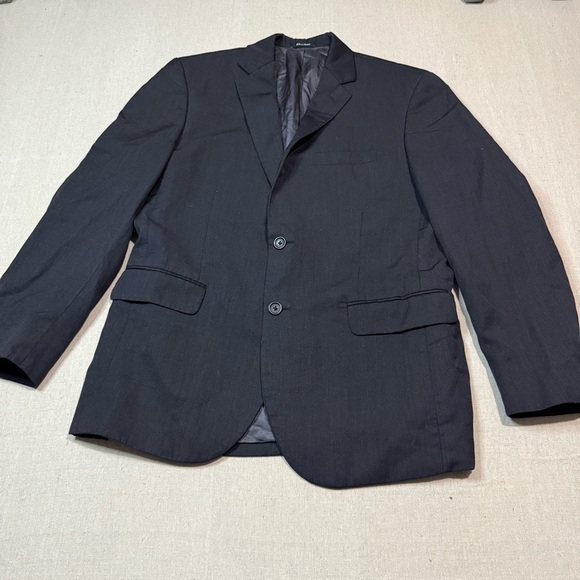 Pronto Uomo Platinum 42R Regular Black 100% Wool Mens Blazer Sport Coat Jacket - Picture 1 of 8